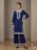 Elegant Navy Blue Embroidered Long Cord Set with Palazzo for Women
