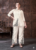 Off-White Poly Rayon Printed Cord Set