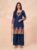 Elegant Navy Blue Embroidered Kurta with Palazzo for Women