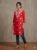 Red embroidered single kurti