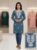 Slate blue embroidered single kurti