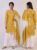 Yellow Heart Printed Back Dori Kurti and Salwaar Set with Dupatta for Women